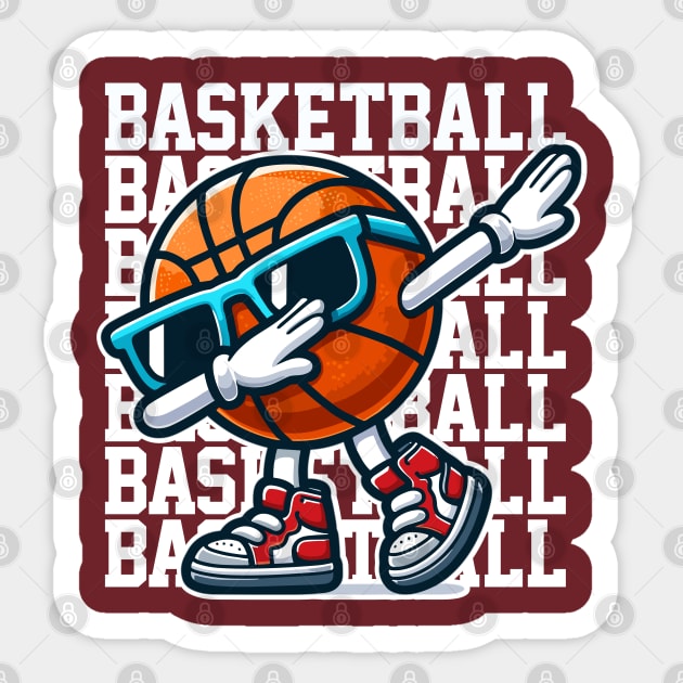 Dabbing Basketball Sticker by DetourShirts